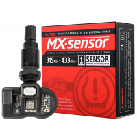Датчик TPMS тиску шин, Autel MX-Sensor із 315/433MHz частотою, універсальний-програмований, (алюмінієвий чорний клапан)