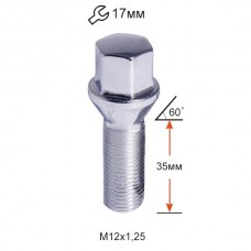 Болт колісний A172137 М12х1,25х35мм конус ключ 17мм (ВАЗ, ГАЗ, Fiat, Citroen, Lancia)
