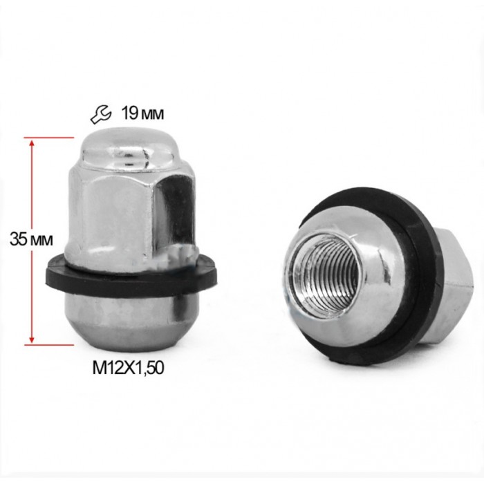 Гайка закрыта зі сферичною посадкою Honda 12х1,5 35 мм ключ 19