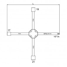 Ключ балонний хрестовий 17,19,21 мм 1/2" посилений AEAL1616 TOPTUL