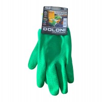 Рукавички зелені, трикотажні з латексним покриттям, повний обл. 10р 4526