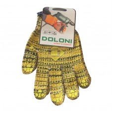 Рукавички Doloni трикотажні жовті рябі 4242