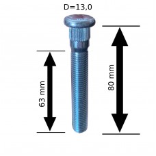 Шпилька забивная  D=13мм (12х1,5) L=80мм ACRP130A80