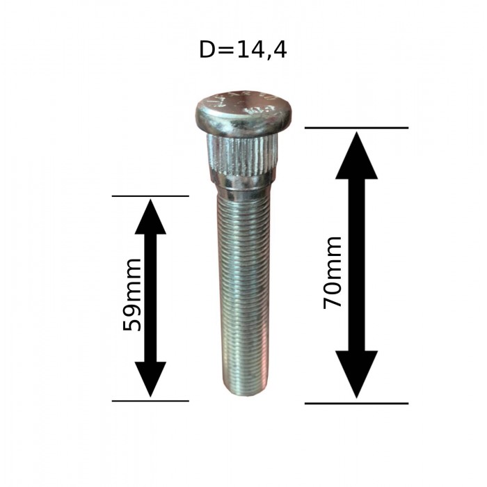 Шпилька забивна D=14.4мм (12х1,25) L=70мм ACRP144AB70