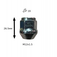 Гайка закрита конус з виступ. 801145 М12х1,5х26.5 мм, ключ 19мм