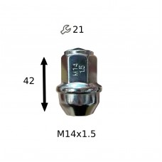 Гайка 14.5х1.50х42мм Конус з виступ., закр., кл 21 Тесла 914248
