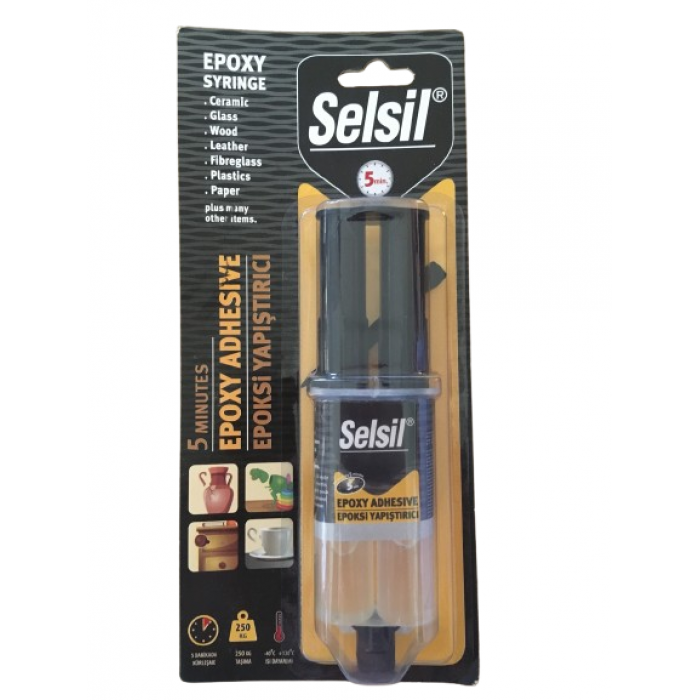 Клей епоксидний двокомпонентний "5хв" Selsil syringe 28г